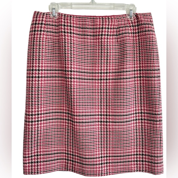 Talbots Dresses & Skirts - Talbots Women’s Size 14 Plaid Pink Pencil Skirt Wool Lined Classic Cottagecore
